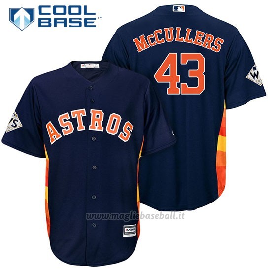 Maglia Baseball Uomo Houston Astros 2017 World Series Lance Mccullers Blu Cool Base